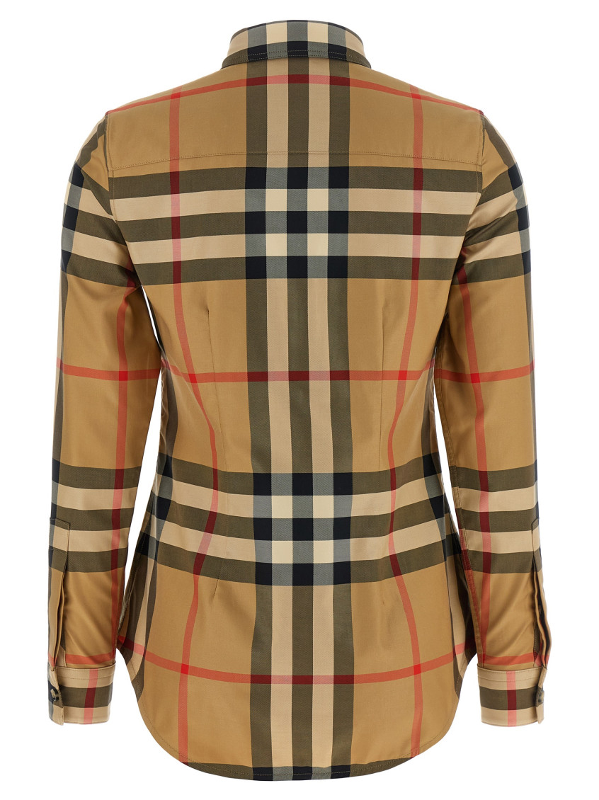 Beige Slim Checks Shirt