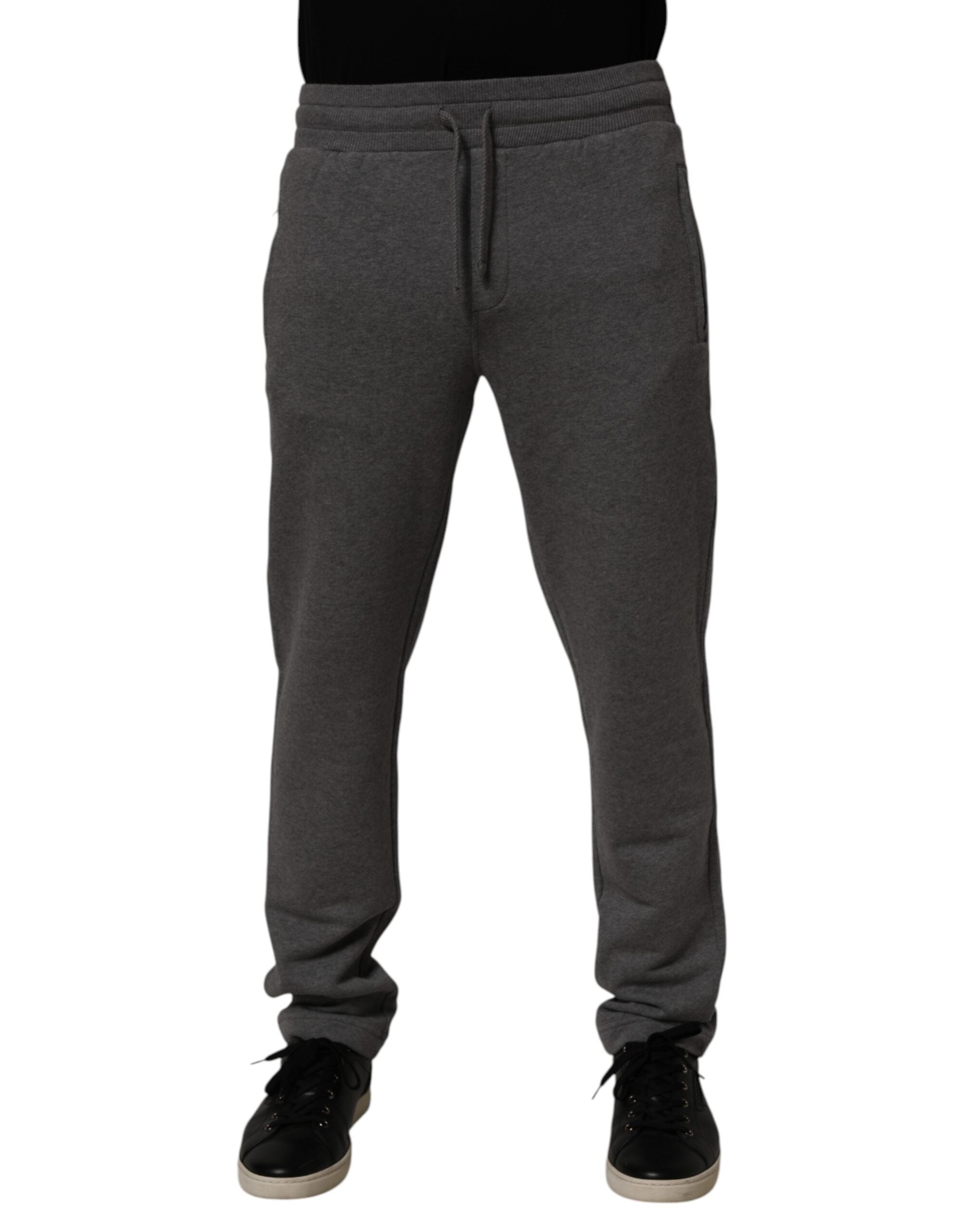 Cotton Tapered Joggers — Gray