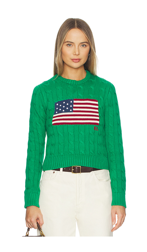 Polo Ralph Lauren Cotton Crewneck Pullover Sweater in Green. L. Also in M, S, XL