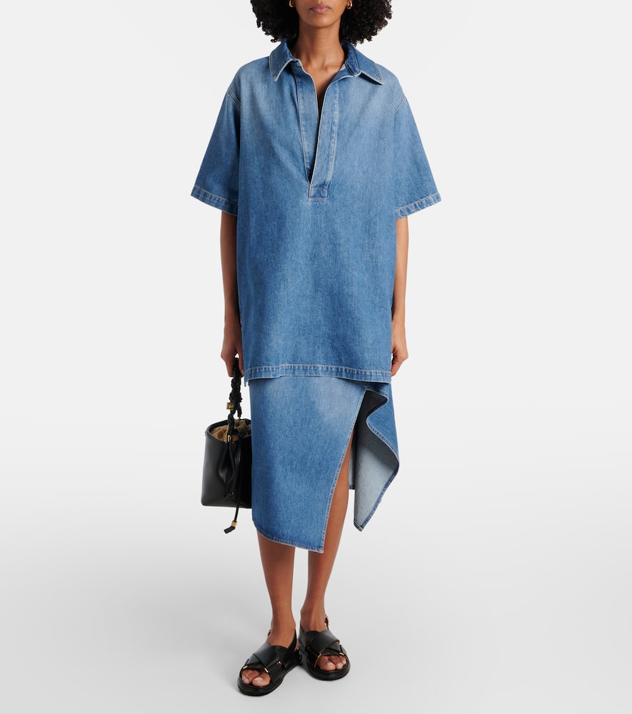 Oversized denim shirt