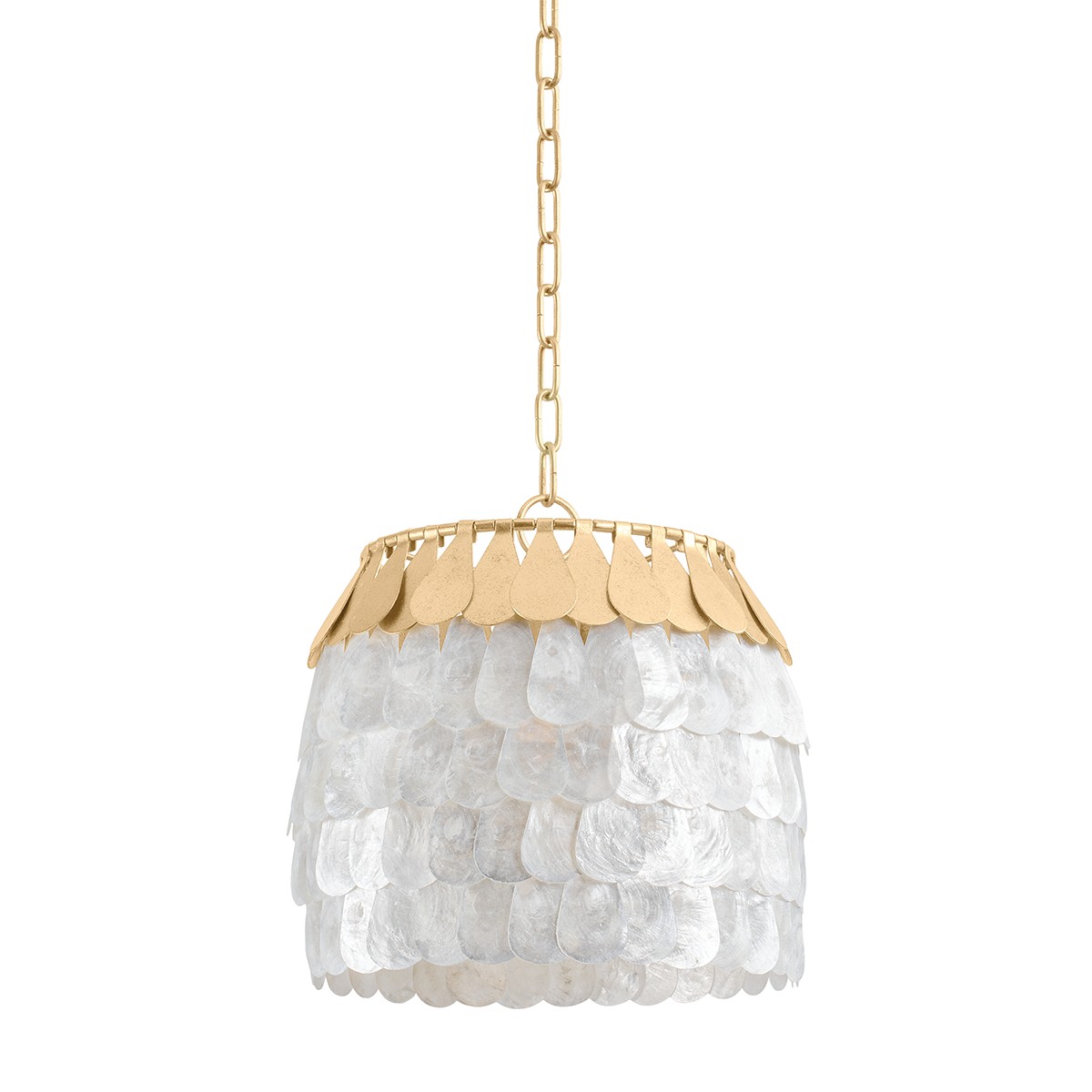 Vintage Gold Leaf One Light Pendant from the Coralie Collection