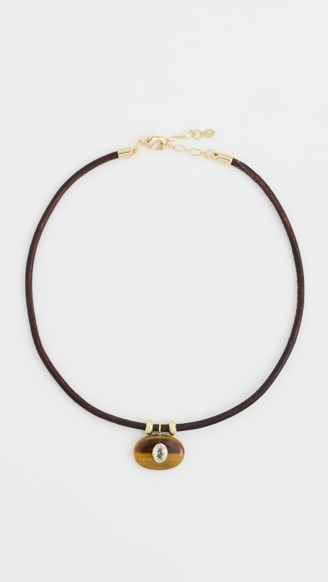 Tiger's Eye Horizontal Treasure Necklace Brown One Size