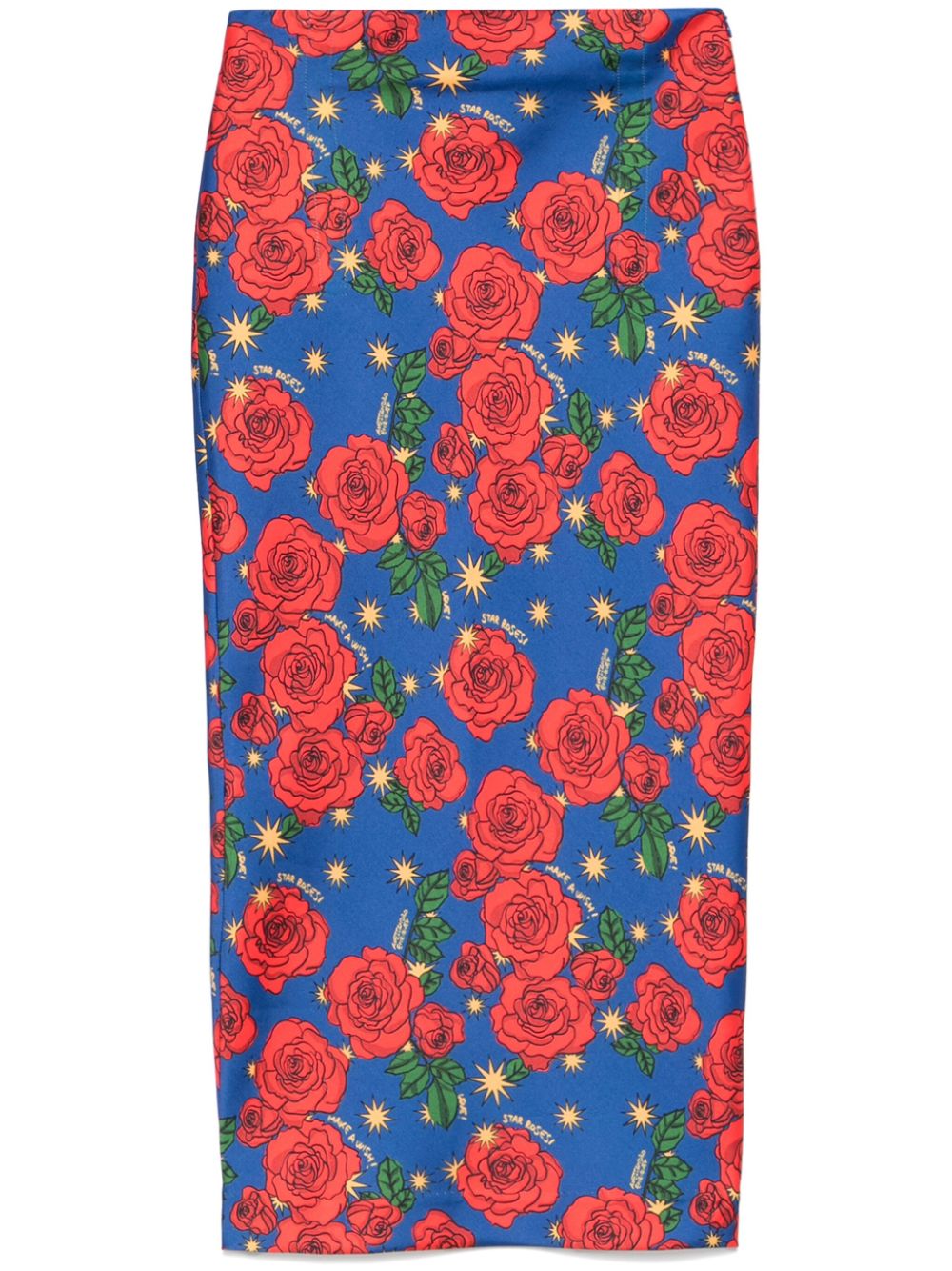 Mix-print midi skirt - Blue