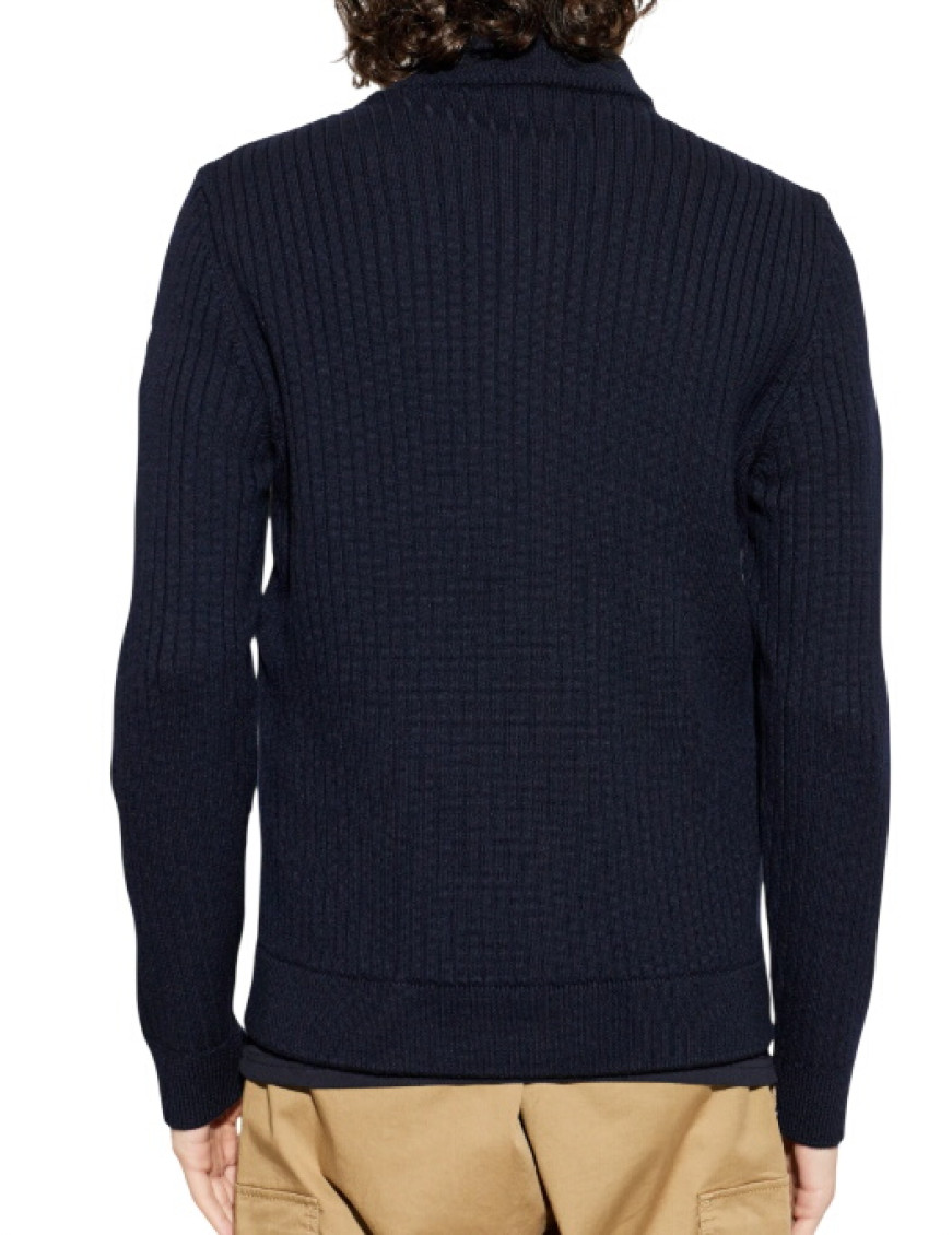 Moncler - cardigan quilted front and ribbed sleeve