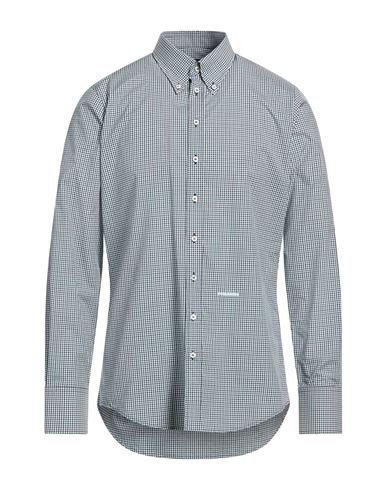 Man Shirt Green Size 44 Cotton