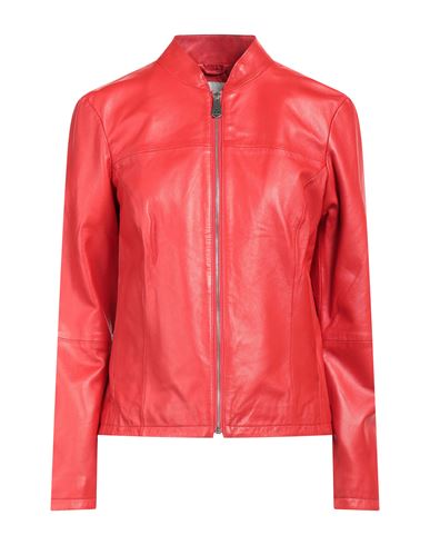Woman Jacket Red Size 8 Leather