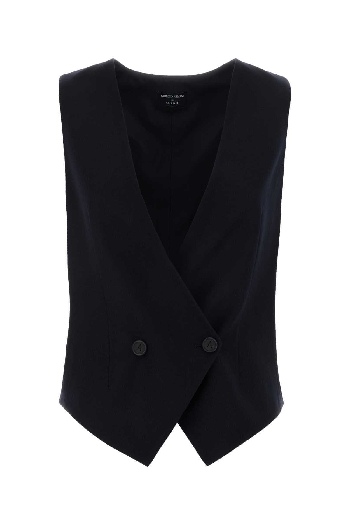 Virgin Wool Double-Breasted Vest — Navy