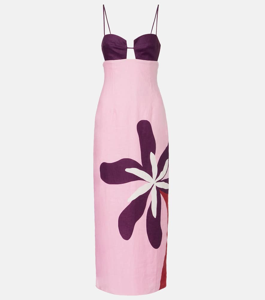 Firenze floral linen midi dress