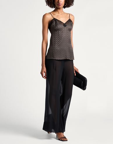 Woman Top Charcoal Size 2 Silk, Cotton, Polyamide