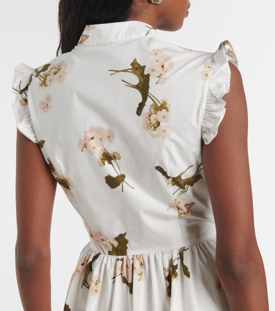 Floral cotton poplin midi dress