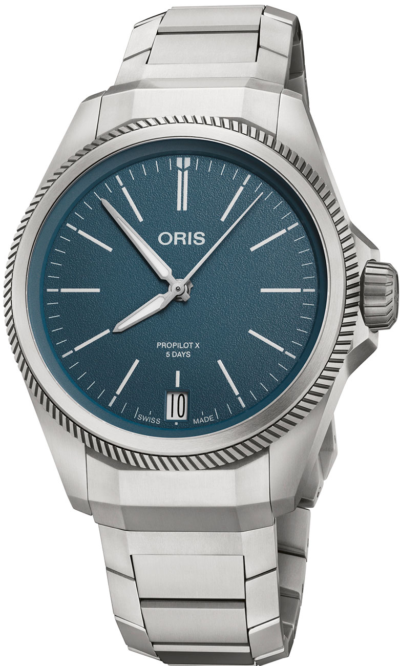 ProPilot X Calibre 400 Blue Dial Titanium Bracelet Watch, 39mm