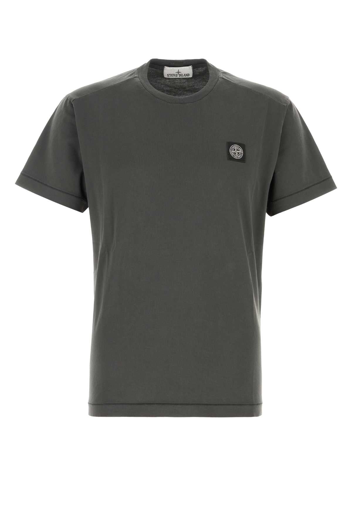 Logo-Embroidered Cotton T-Shirt — Gray