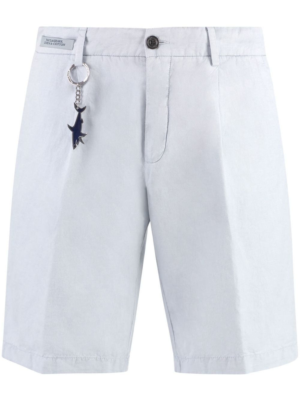 Slub-texture bermuda shorts - Blue