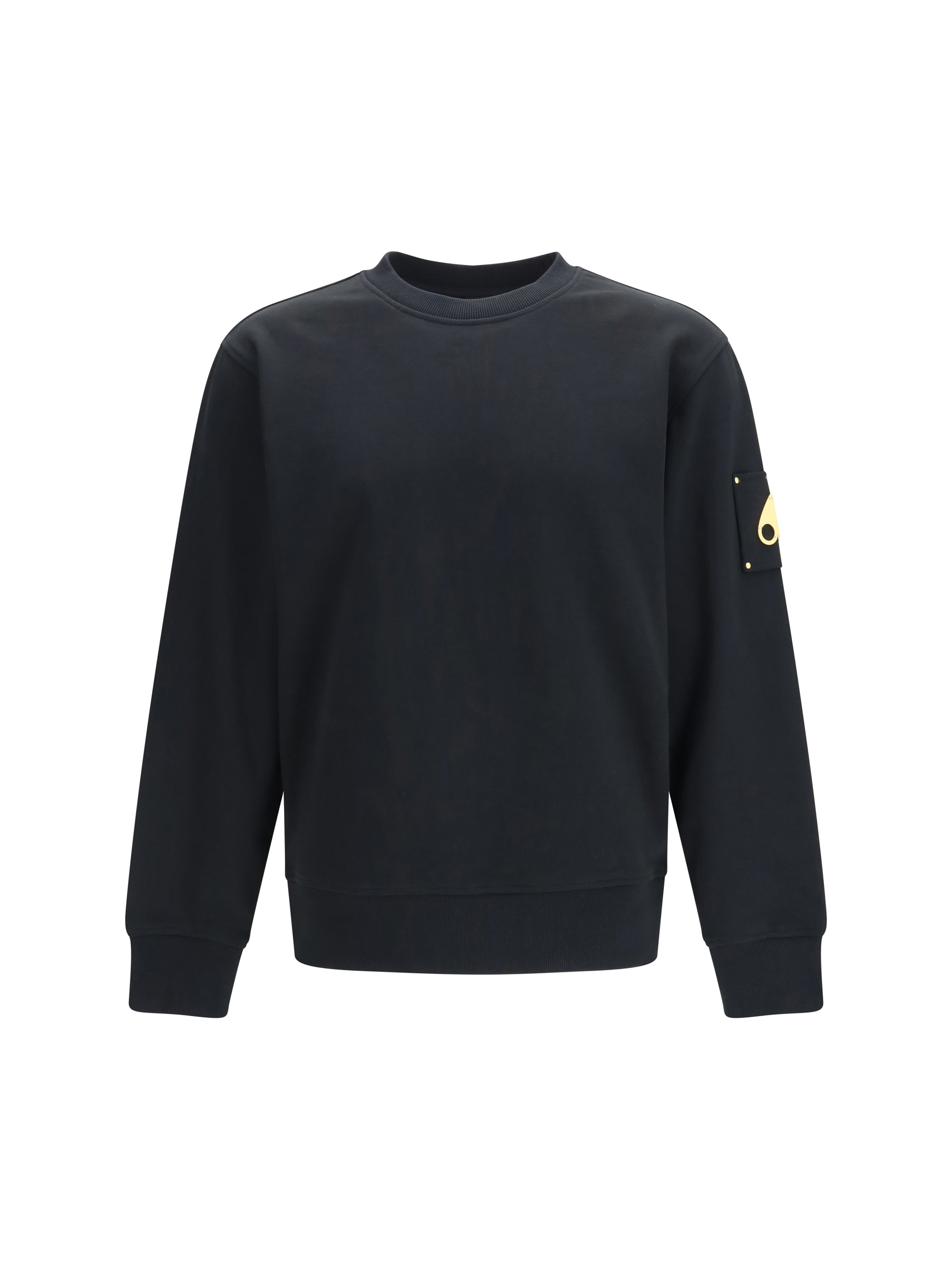Gold-Logo Cotton Sweatshirt — Black