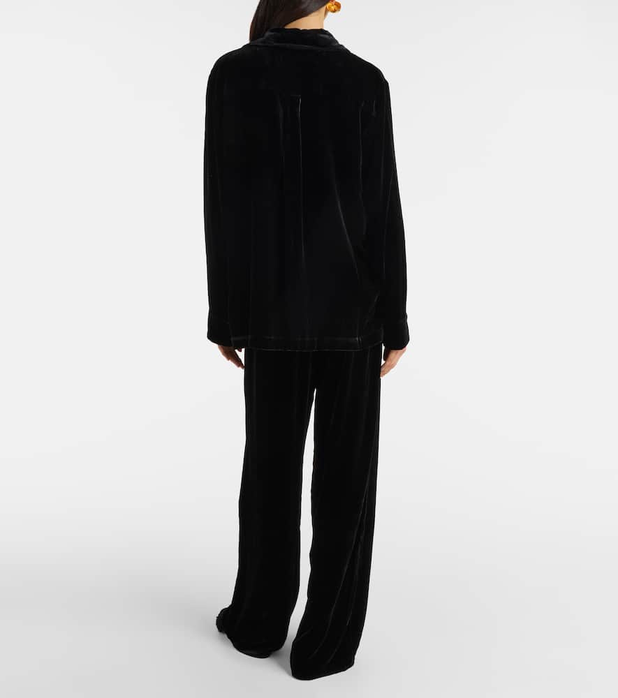 Austin velvet wide-leg pants