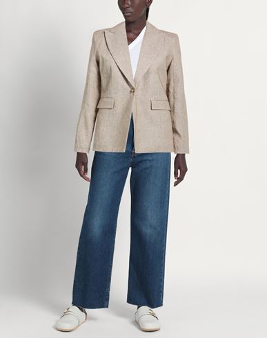 Woman Blazer Dark brown Size 10 Linen, Polyester, Cotton