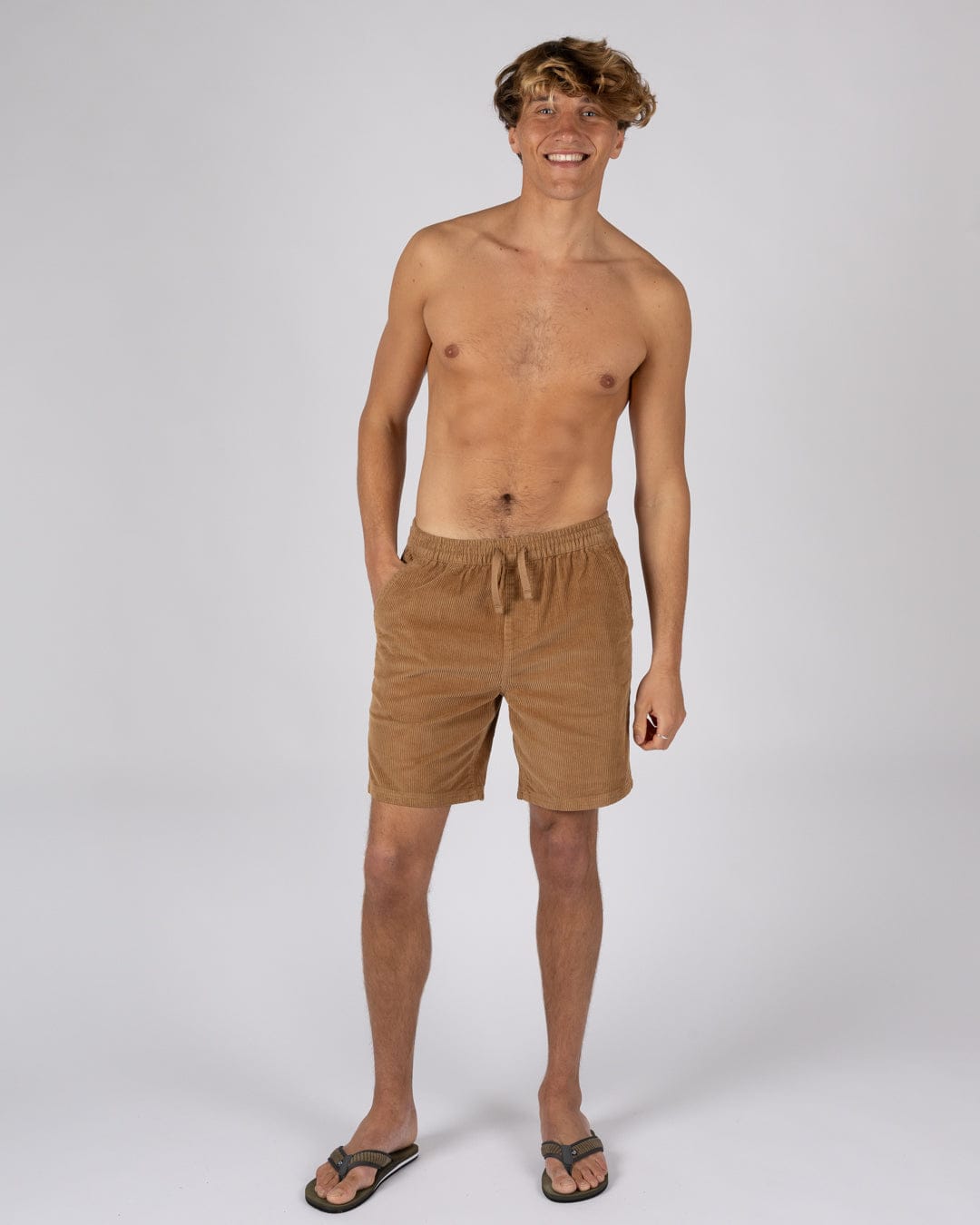 Saltrock Meddon Mens Corduroy Shorts in Brown - : W