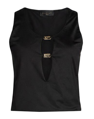 Woman Top Black Size 6 Polyester, Elastane