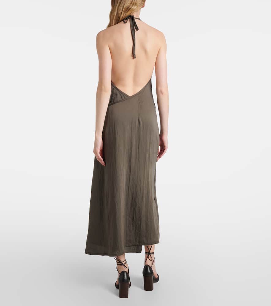 Apron gathered midi dress