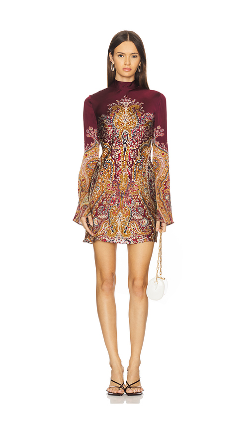 HEMANT AND NANDITA Mini Dress in Burgundy. XL also in L, M