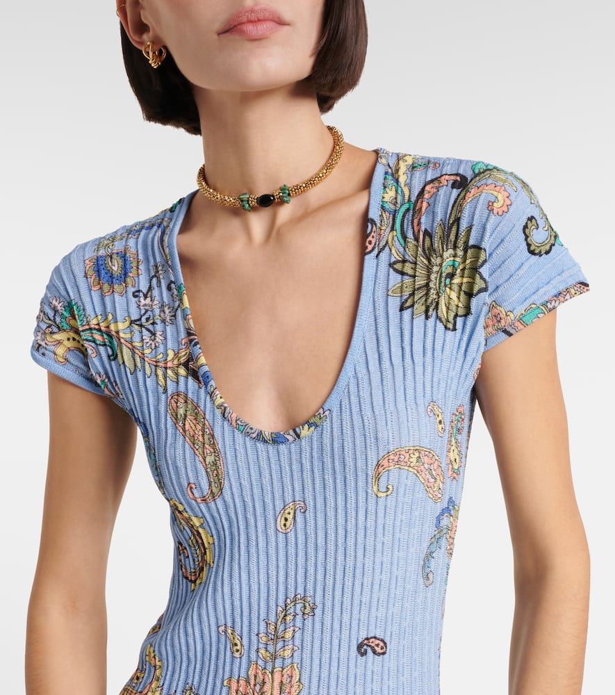 Etro Printed cotton-blend midi dress