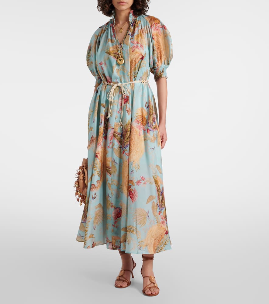 Ascension Billow floral silk maxi dress