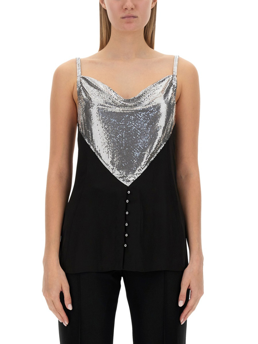 Multicolor Embellished Cowl Neck Top
