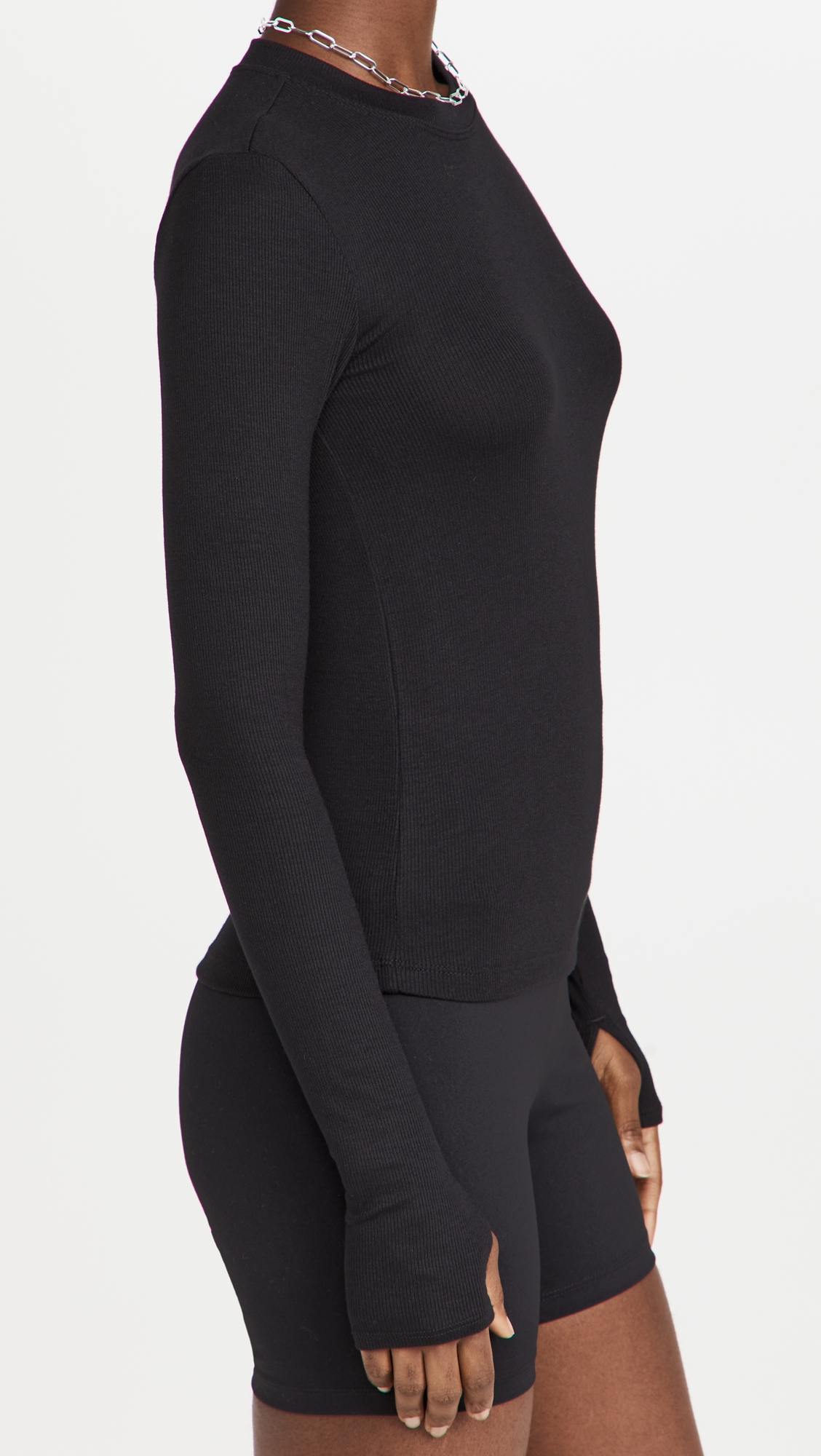 Louise Rib Long Sleeve Black 
