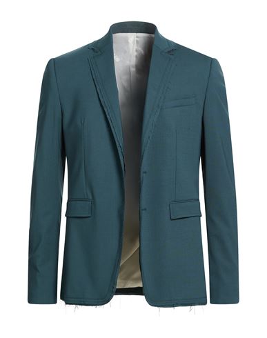 Man Blazer Green Size 42 Virgin Wool, Elastane
