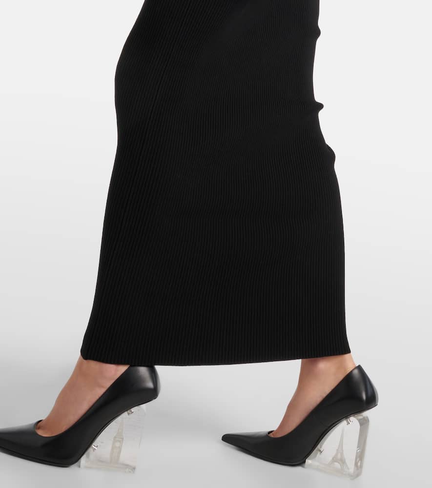 Asymmetric maxi dress with gloves