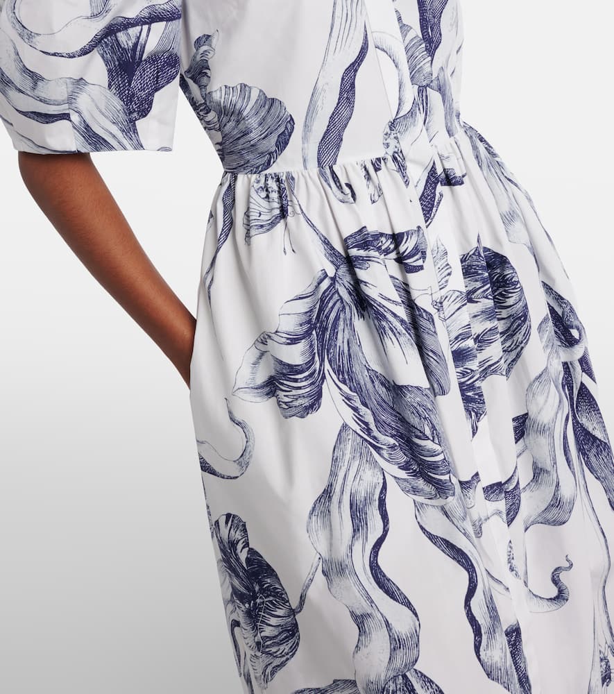 Floral cotton poplin shirt dress