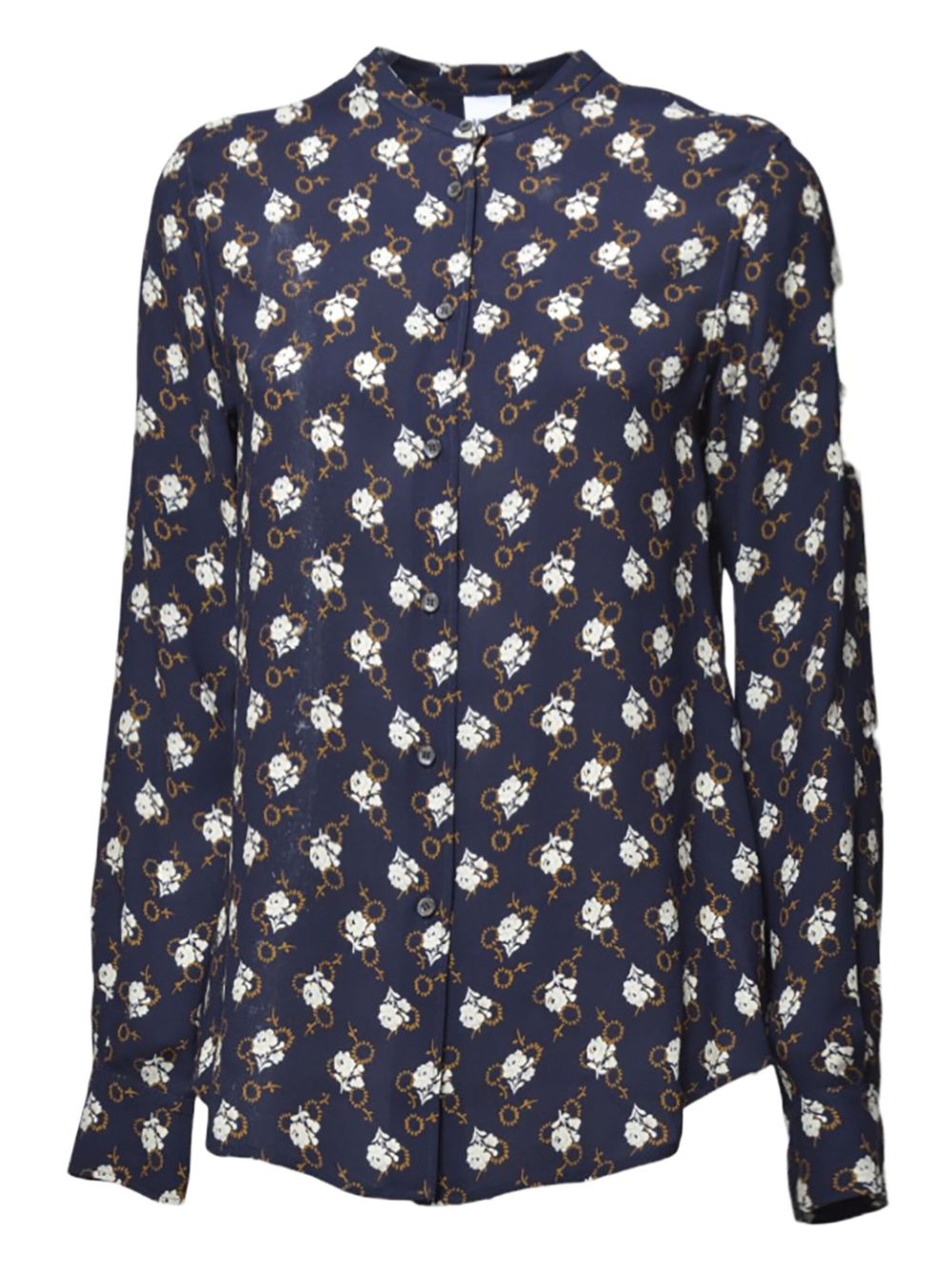 Floral-print button-up shirt - Blue