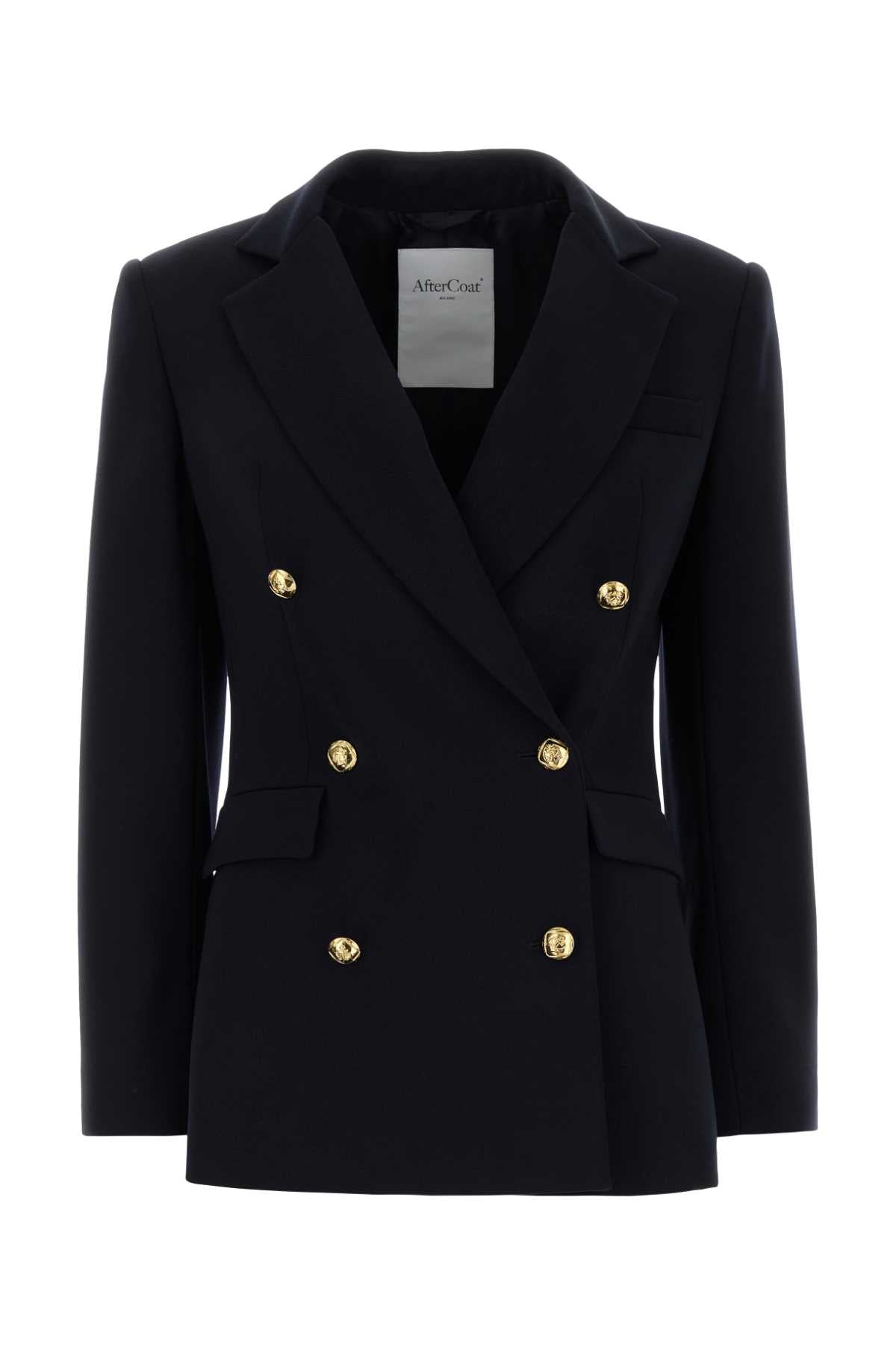 Double-Breasted Wool Blazer — Navy