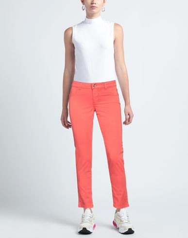 Relish Woman Pants Coral Size 27 Cotton, Elastane