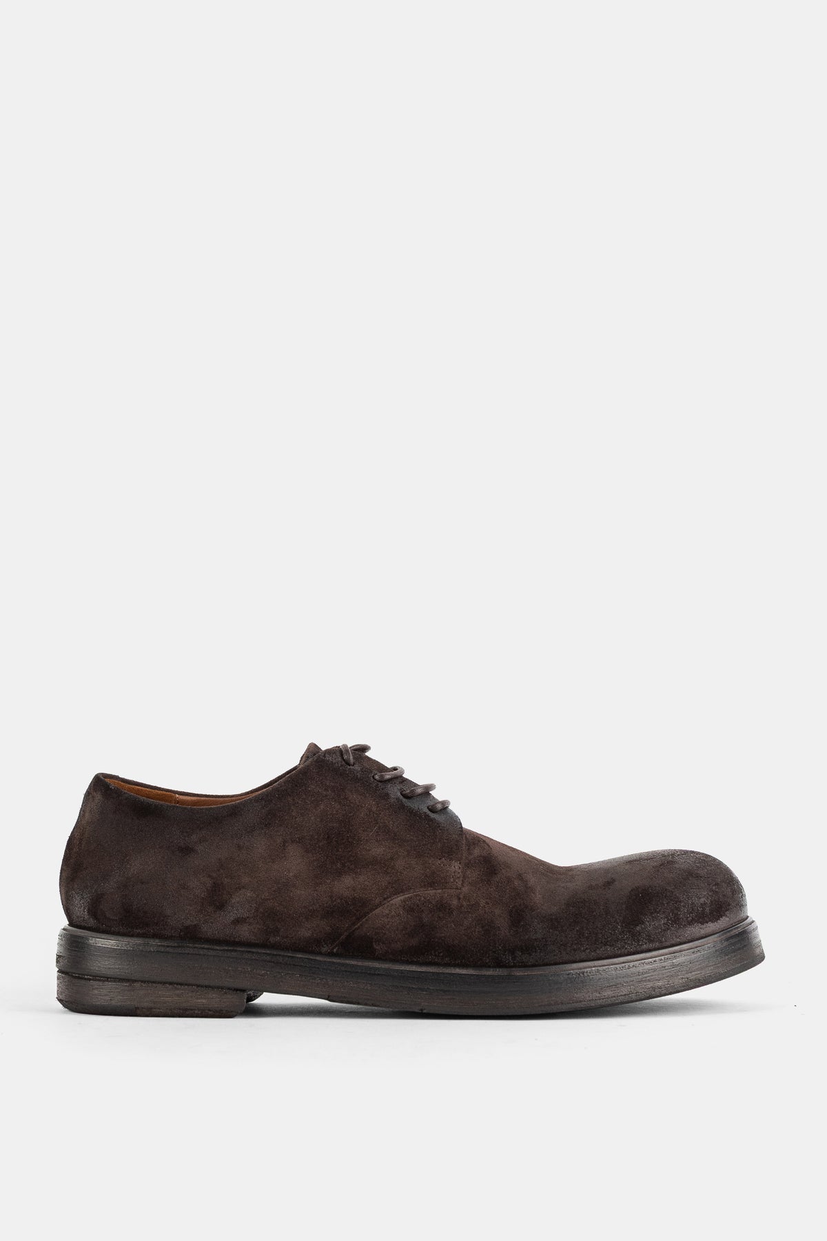 Suede Derby Flat — Brown