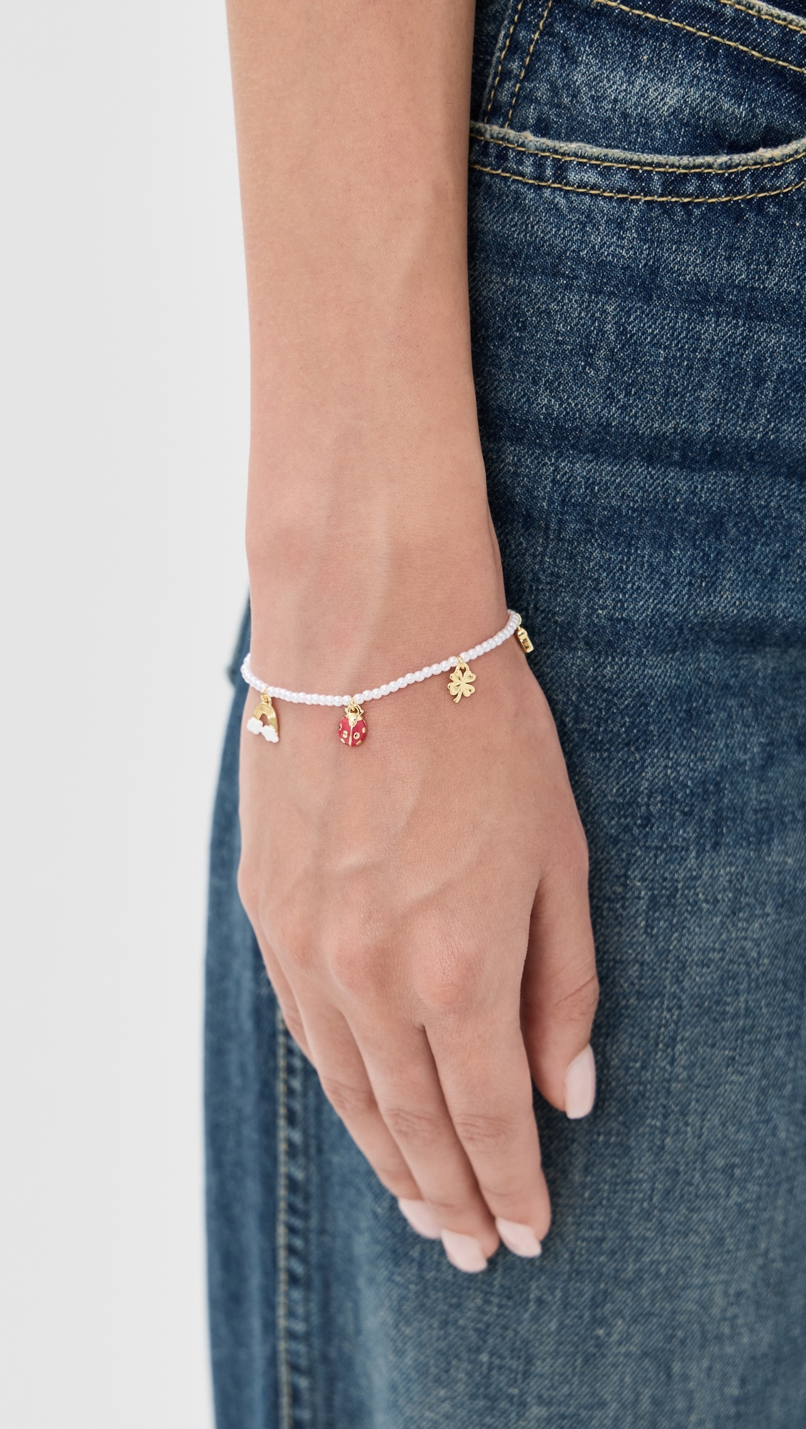 Lucky Mini Charm Bracelet Pearl One Size