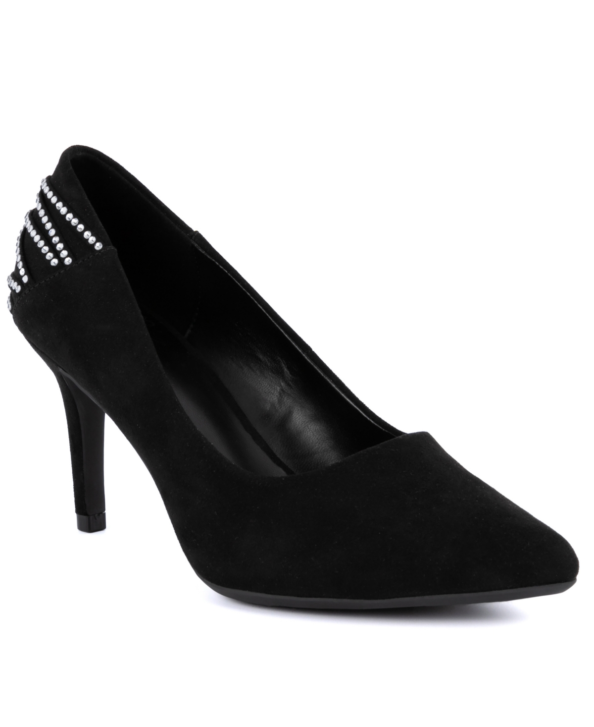 Women's Betolda Pointed Toe Embellished Dress Pumps - Black Micro