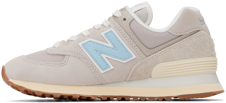 New Balance Gray & Blue 574 Sneakers