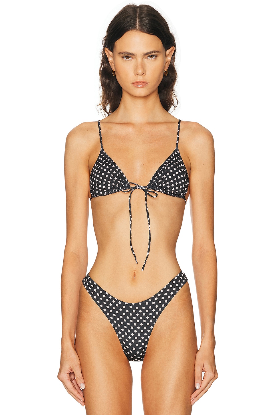 Heavy Manners Triangle Front Tie Bikini Top in Fruit Twister - Multi. L also in M, S