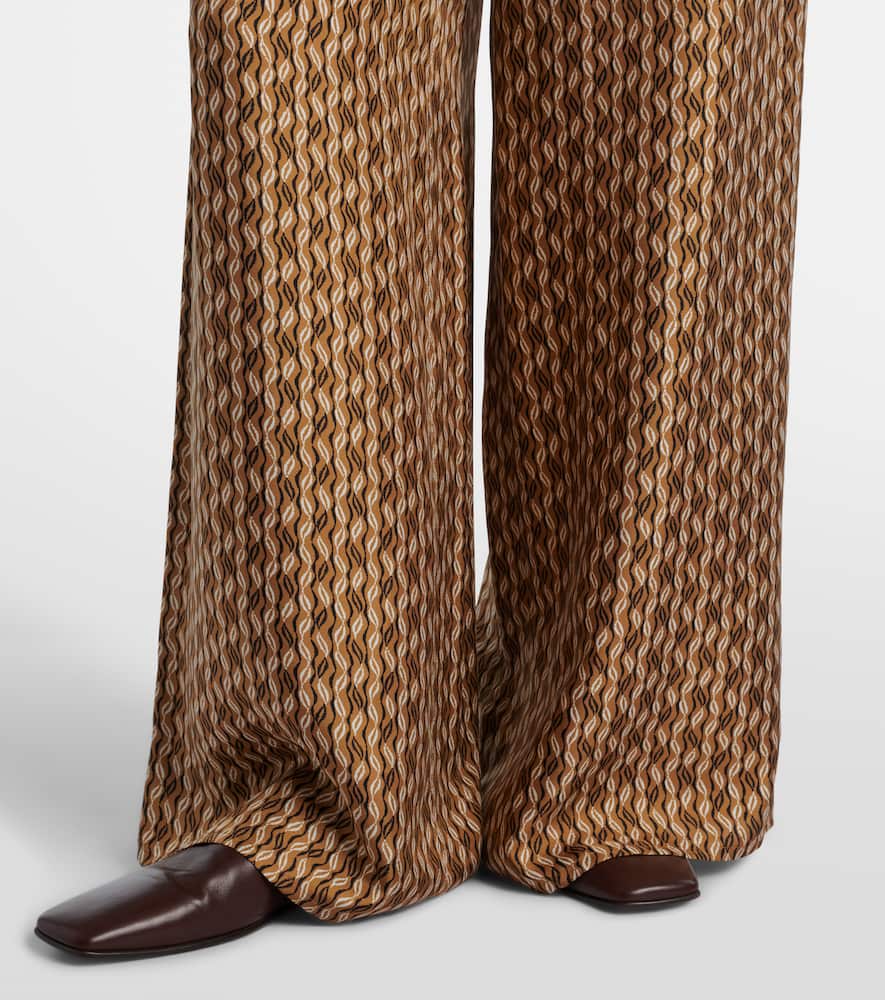 Clarino printed silk twill palazzo pants