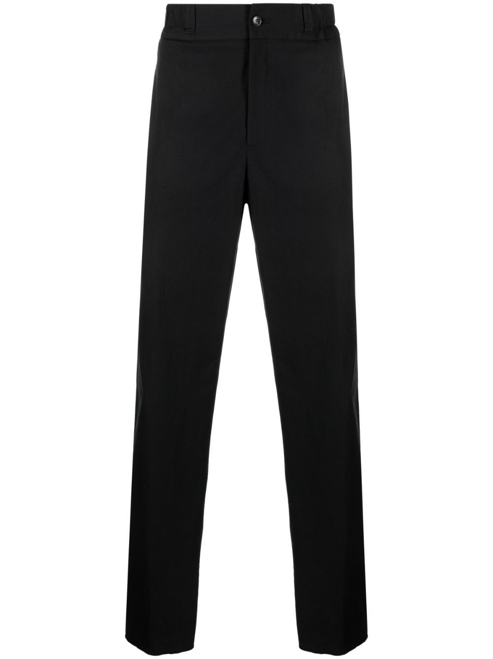 High-waist straight-leg trousers - Black