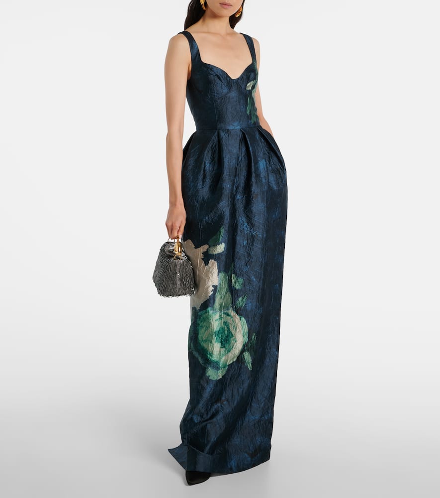 Floral jacquard gown