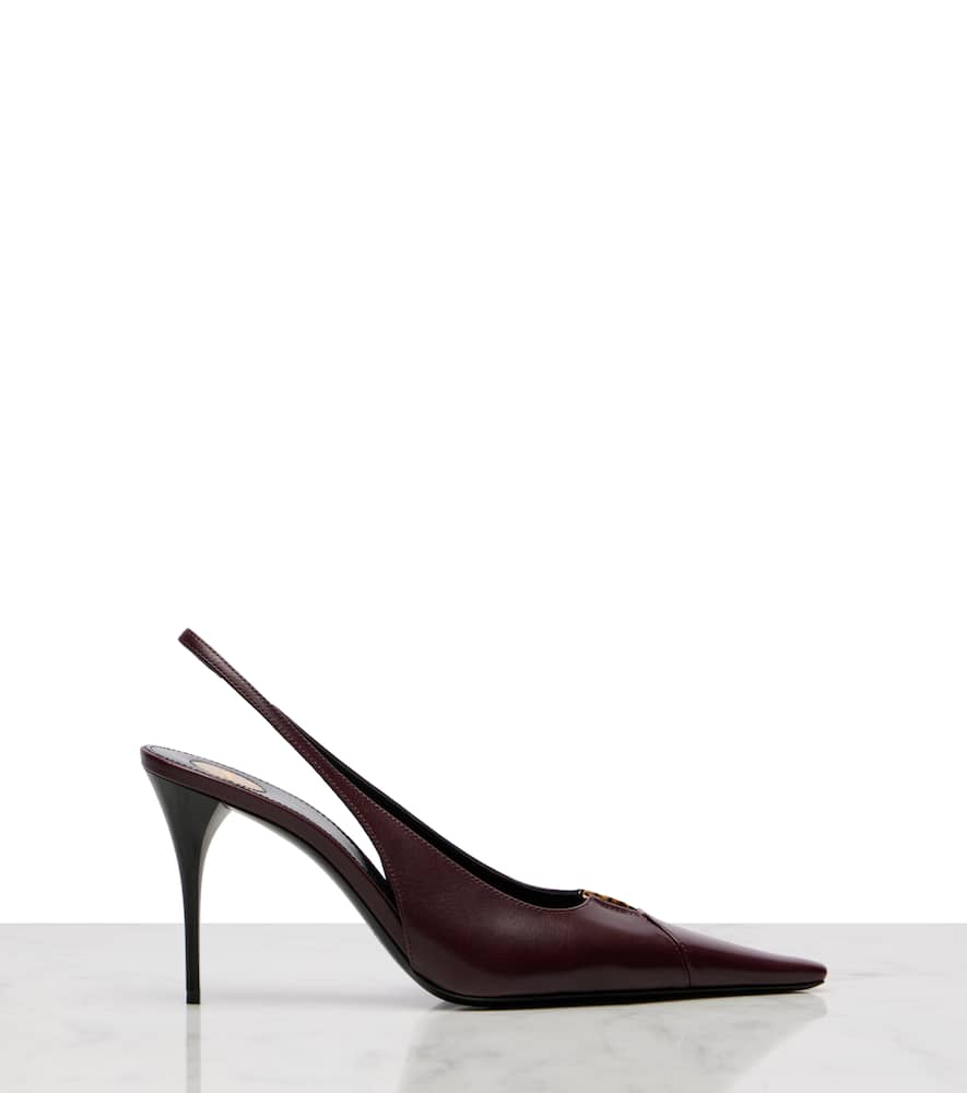 Babylone Breteuil leather slingback pumps