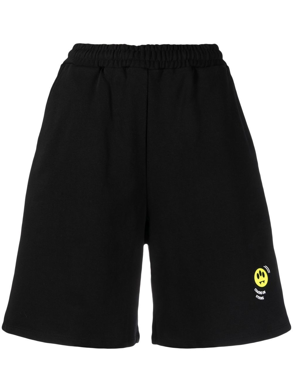 Logo-print detail shorts - Black