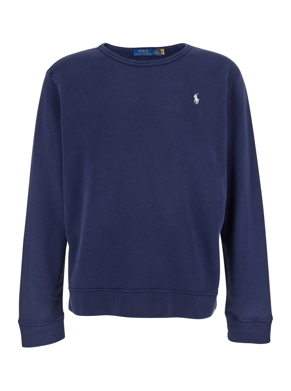 Crew Neck Cotton Sweatshirt — Blue