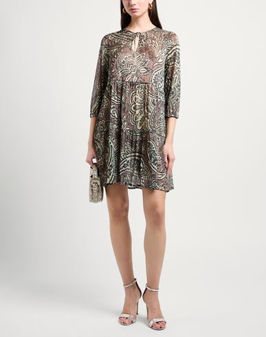 Siyu Woman Mini dress Brown Size 6 Polyester, Polyamide