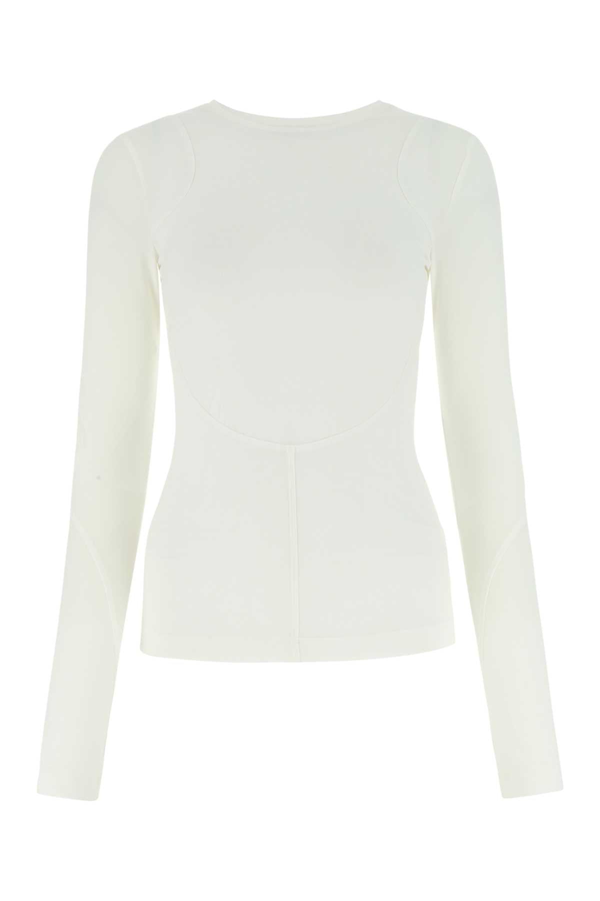 Stretch Nylon Long-Sleeve Top — White