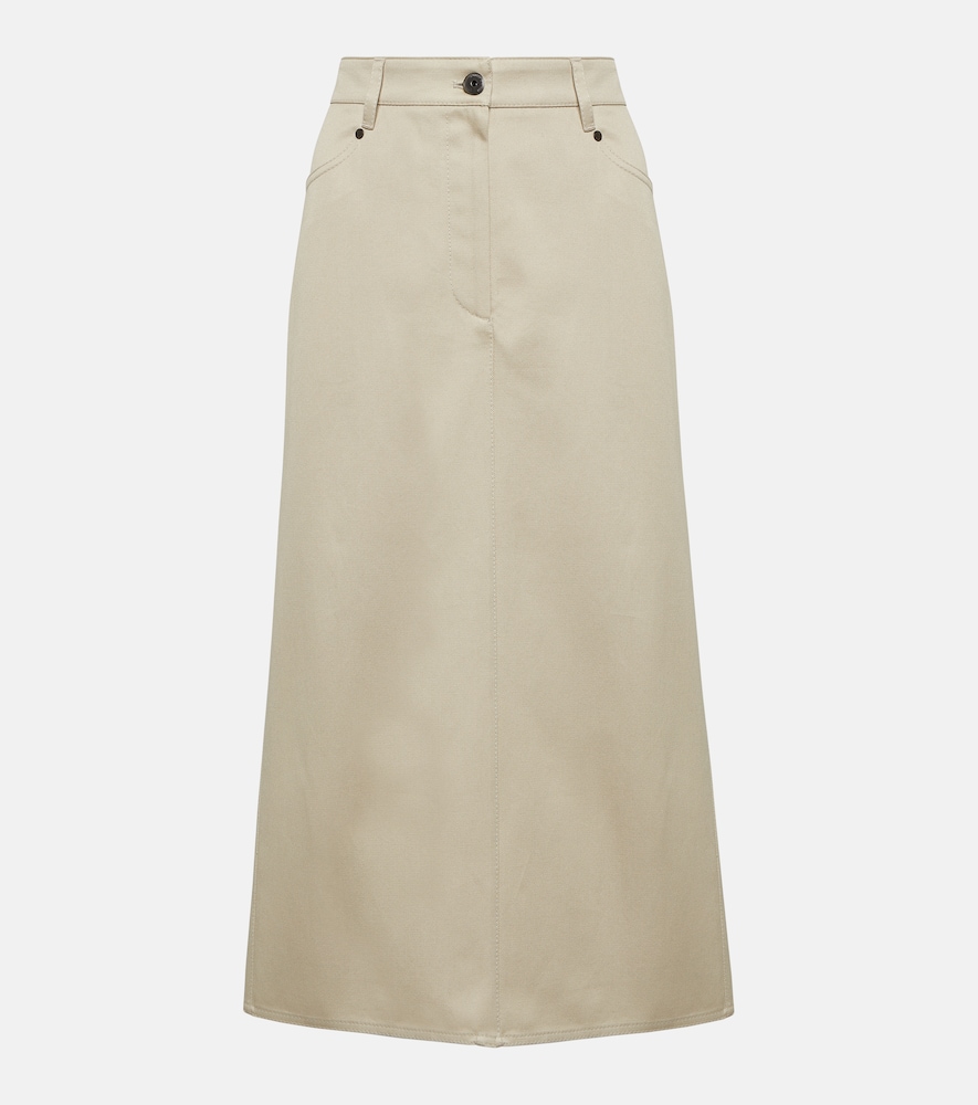 Denim midi skirt