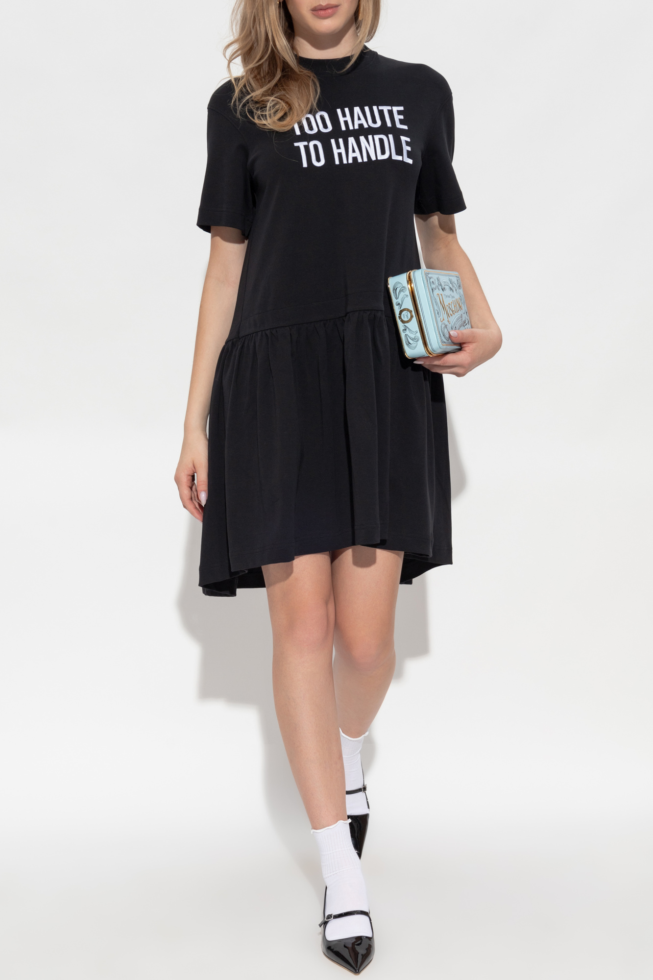 Dress With Embroidery, Women's, Black