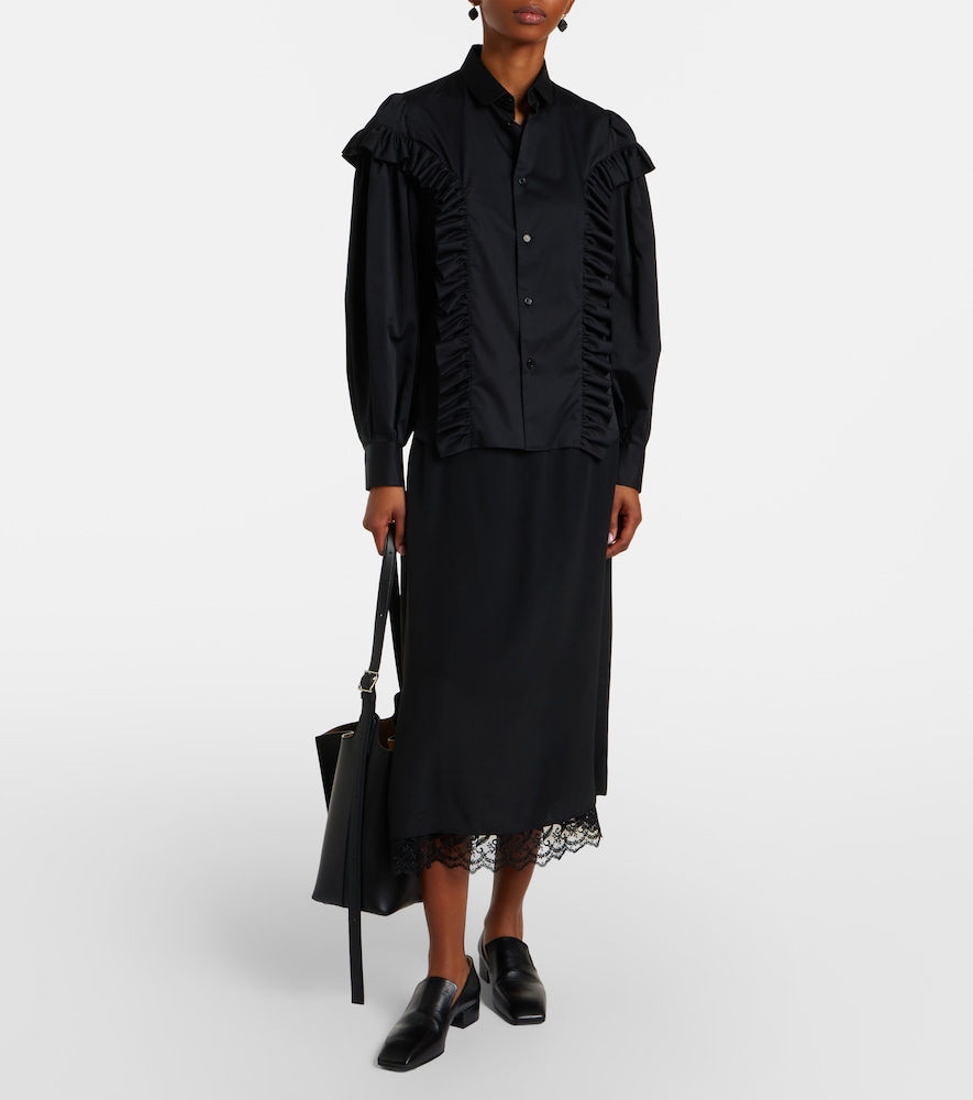 Ruffled cotton shirt